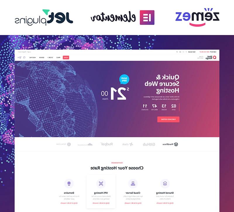 Host Rongo - Hosting Store ECommerce Modern Elementor WooCommerce Theme